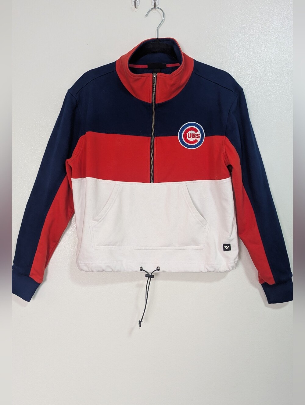 The Wild Collective MLB Chicago Cubs Colorblock Sweater Size Small Navy Red